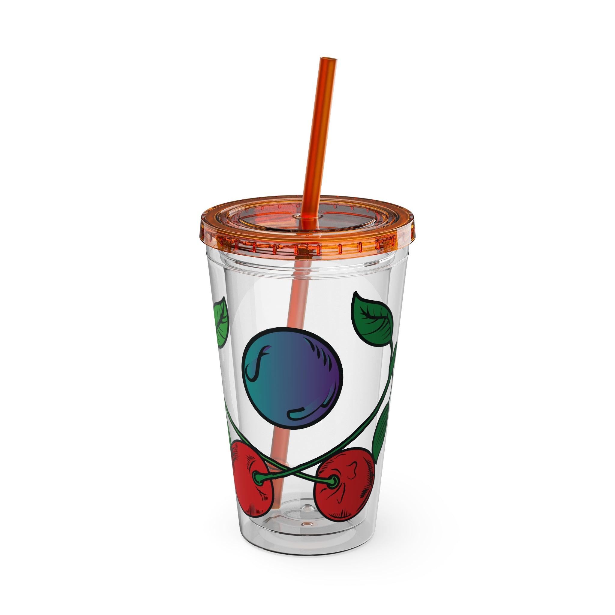 GradientXRaspberry - Sunsplash Tumbler with Straw, 16oz