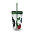 Load image into Gallery viewer, GradientXRaspberry - Sunsplash Tumbler with Straw, 16oz - mhlangathedude!
