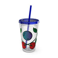 Load image into Gallery viewer, GradientXRaspberry - Sunsplash Tumbler with Straw, 16oz - mhlangathedude!
