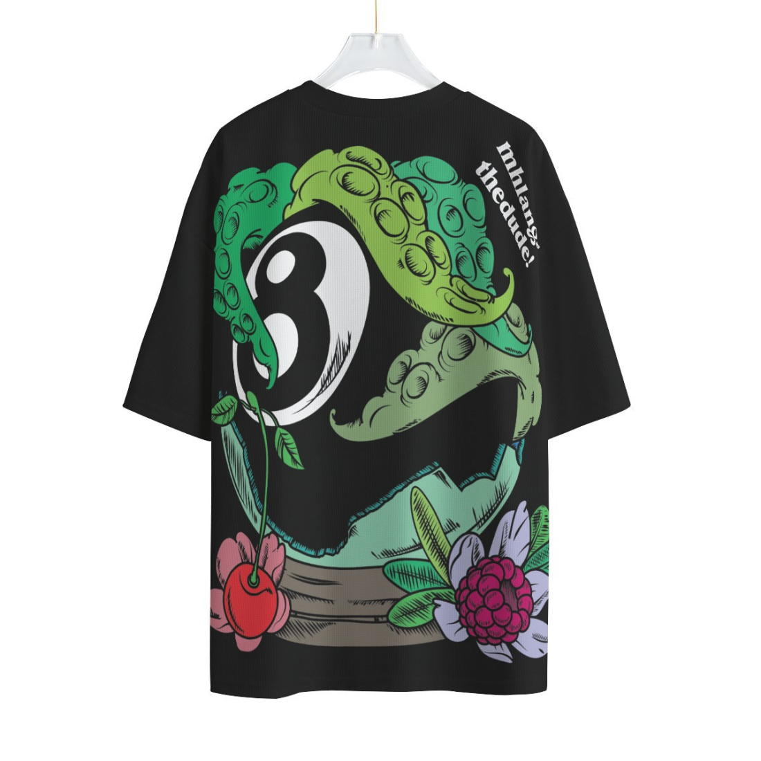Crystal Eight Ball - Unisex Drop-shoulder T-shirt - XS / Black - Unisex Drop-shoulder T-shirt