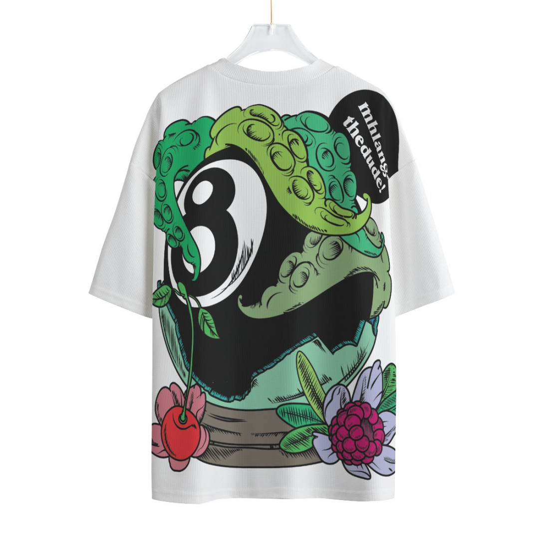 Crystal Eight Ball - Unisex Drop-shoulder T-shirt - XS / White - Unisex Drop-shoulder T-shirt