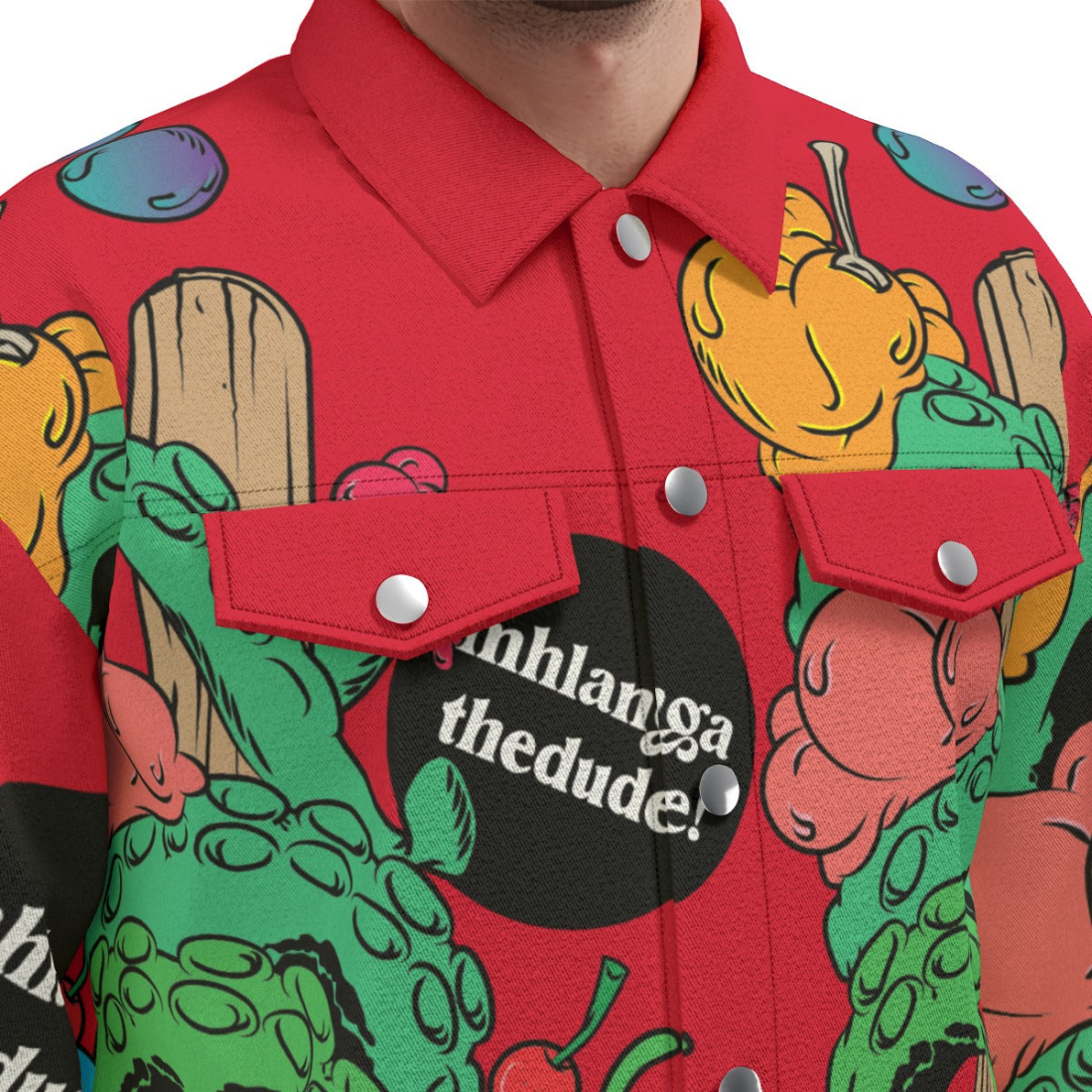 IceCream Squid - Unisex Lapel Jacket - S / Venetian Red - Unisex Lapel Jacket