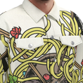 Load image into Gallery viewer, Spaghetti-patterned jacket from The Helmet by Mhlangathedude, stylish unisex lapel design
