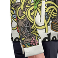 Load image into Gallery viewer, Patterned jacket sleeve of The Helmet Unisex Lapel Jacket by Mhlangathedude
