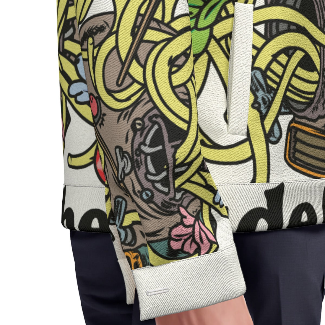 Patterned jacket sleeve of The Helmet Unisex Lapel Jacket by Mhlangathedude