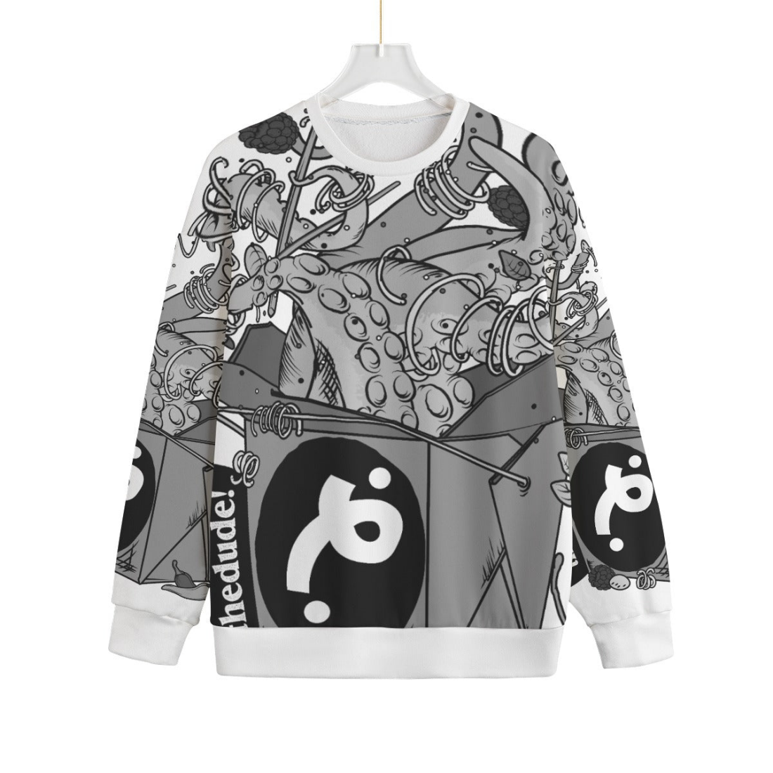The Takeaway - Unisex Knitted Fleece Sweater - S / White - Unisex Knitted Fleece Sweater
